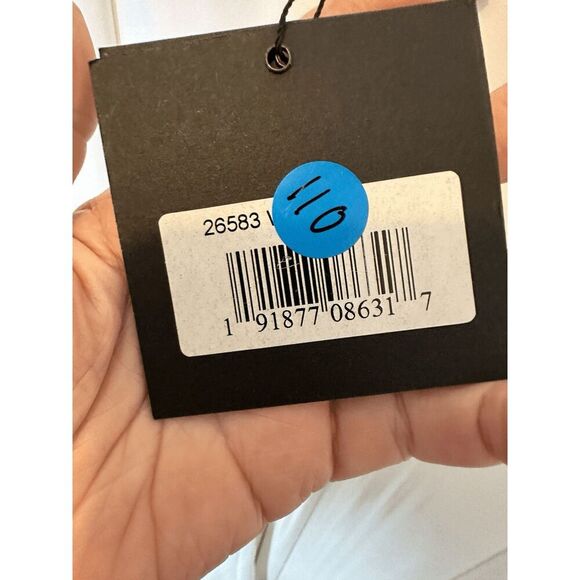 Ieena Mac Duggal White Scoop Neck Sleeveless Ball Gown Sz 10 Maxi Bride High Sli - Picture 4 of 8